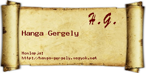 Hanga Gergely névjegykártya